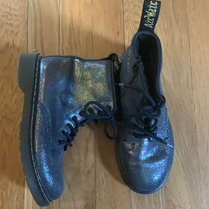 Textured iridescent Doc Marten boots